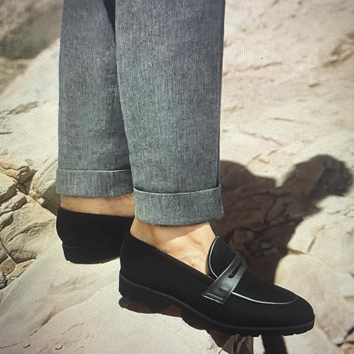 SUEDE WITHOUT BUCKEL BLACK VELUXE BLACK MEN LOAFERS SHOES