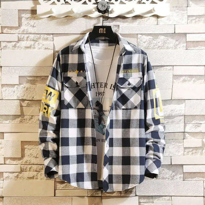 Men's Sleek Plaid Casual Shirt