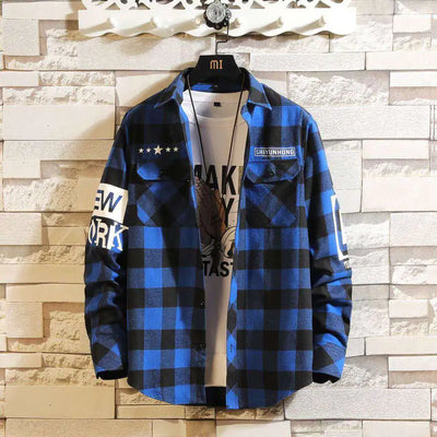 Men's Sleek Plaid Casual Shirt